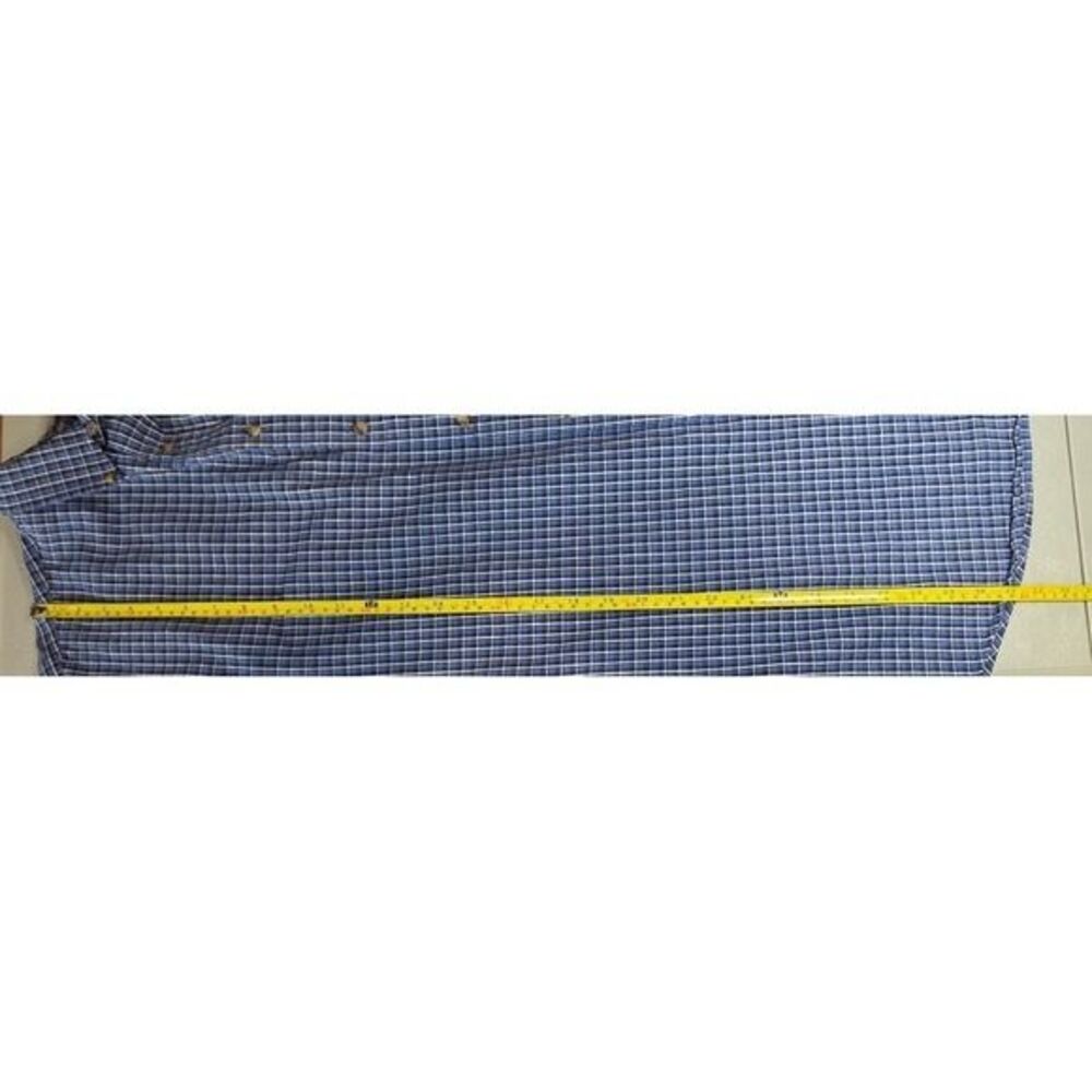 Eddie Bauer Mens XL Tall Long Sleeve Button Down Blue Plaid Shirt - Picture 7 of 9